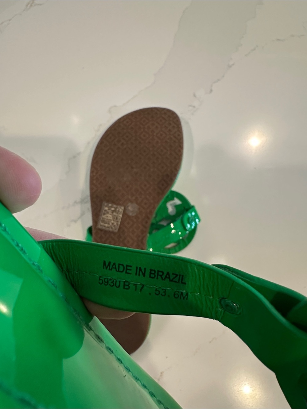 Tory Burch Green Patent Leather Miller Sandals Size 6 - Picture 8 of 8
